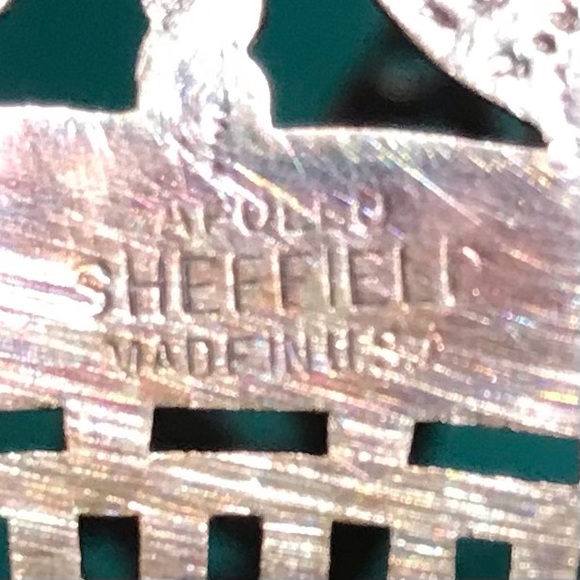 Apollo Sheffield Nickel Silver footed serving Tray with stationery handle #3204 - Picture 8 of 10